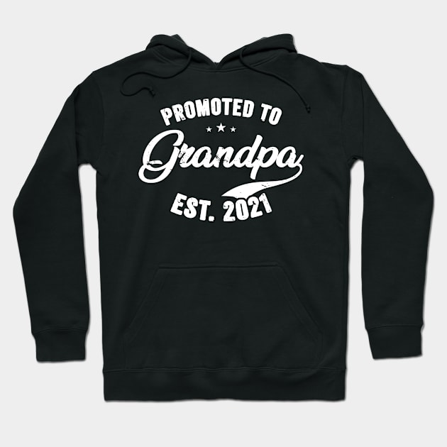 Promoted To Grandpa EST 2021 T Shirt New Grandfather Gift Hoodie by CreativeSalek